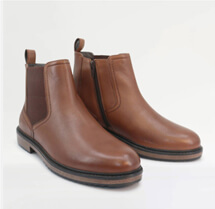 Leather Wide Fit Chelsea Boot with Side Zip - MJ012